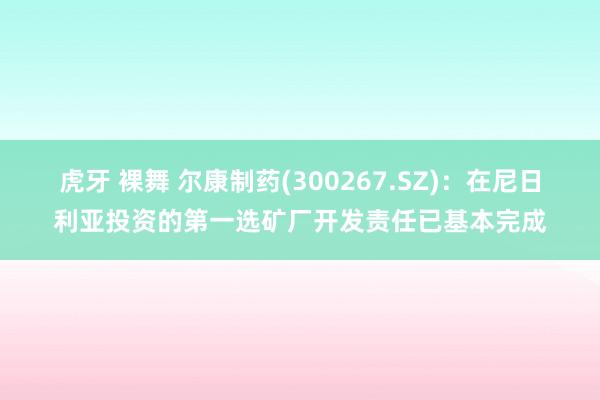 虎牙 裸舞 尔康制药(300267.SZ)：在尼日利亚投资的第一选矿厂开发责任已基本完成