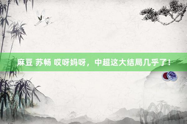 麻豆 苏畅 哎呀妈呀，中超这大结局几乎了！