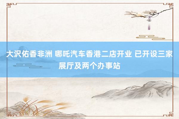 大沢佑香非洲 哪吒汽车香港二店开业 已开设三家展厅及两个办事站