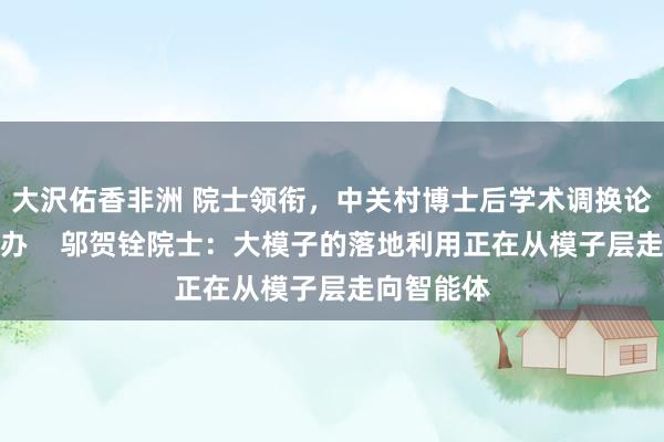 大沢佑香非洲 院士领衔，中关村博士后学术调换论坛在京举办    邬贺铨院士：大模子的落地利用正在从模子层走向智能体