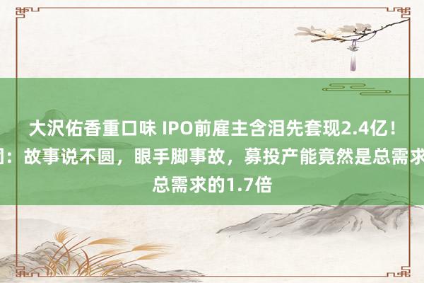 大沢佑香重口味 IPO前雇主含泪先套现2.4亿！技源集团：故事说不圆，眼手脚事故，募投产能竟然是总需求的1.7倍