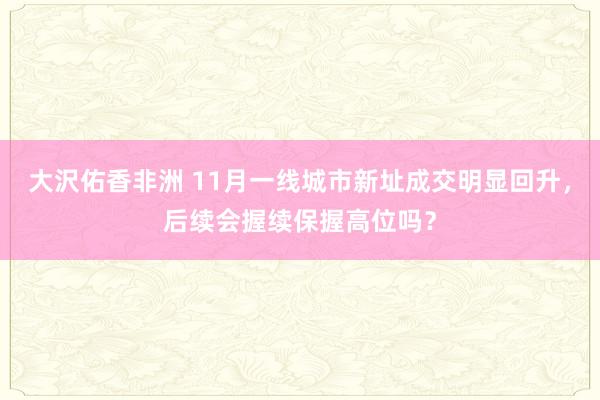 大沢佑香非洲 11月一线城市新址成交明显回升，后续会握续保握高位吗？