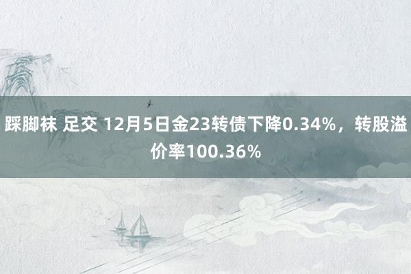 踩脚袜 足交 12月5日金23转债下降0.34%，转股溢价率100.36%