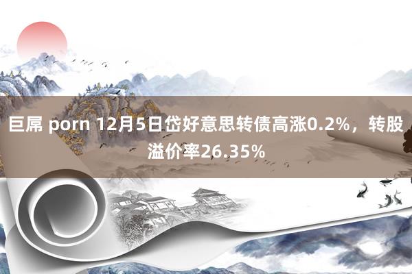 巨屌 porn 12月5日岱好意思转债高涨0.2%，转股溢价率26.35%
