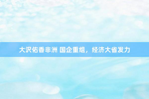 大沢佑香非洲 国企重组，经济大省发力