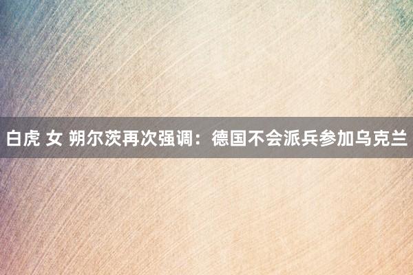 白虎 女 朔尔茨再次强调：德国不会派兵参加乌克兰