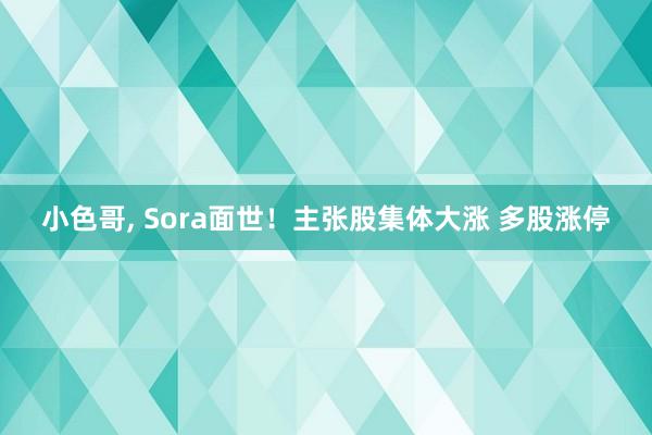 小色哥， Sora面世！主张股集体大涨 多股涨停