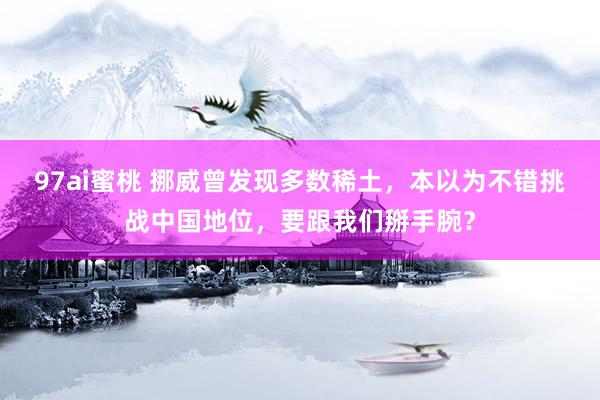 97ai蜜桃 挪威曾发现多数稀土，本以为不错挑战中国地位，要跟我们掰手腕？