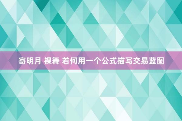 寄明月 裸舞 若何用一个公式描写交易蓝图