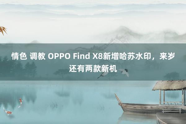 情色 调教 OPPO Find X8新增哈苏水印，来岁还有两款新机