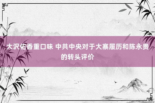 大沢佑香重口味 中共中央对于大寨履历和陈永贵的转头评价