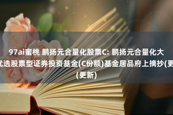 97ai蜜桃 鹏扬元合量化股票C: 鹏扬元合量化大盘优选股票型证券投资基金(C份额)基金居品府上摘抄(更新)