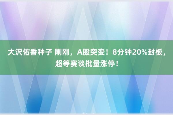 大沢佑香种子 刚刚，A股突变！8分钟20%封板，超等赛谈批量涨停！