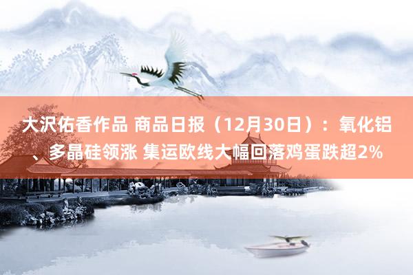 大沢佑香作品 商品日报（12月30日）：氧化铝、多晶硅领涨 集运欧线大幅回落鸡蛋跌超2%
