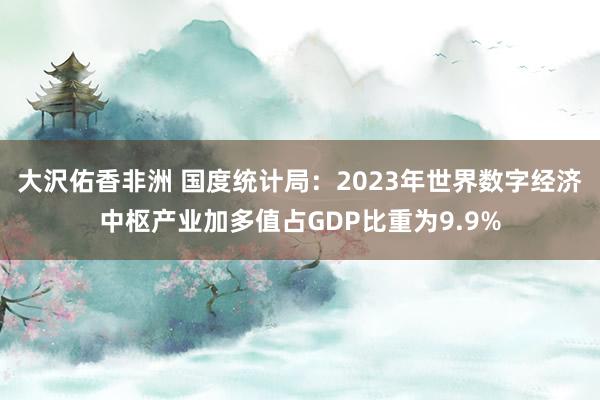 大沢佑香非洲 国度统计局：2023年世界数字经济中枢产业加多值占GDP比重为9.9%