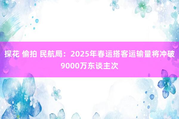 探花 偷拍 民航局：2025年春运搭客运输量将冲破9000万东谈主次