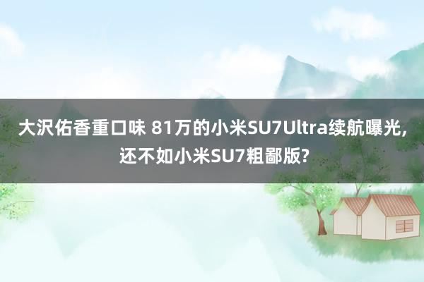 大沢佑香重口味 81万的小米SU7Ultra续航曝光， 还不如小米SU7粗鄙版?