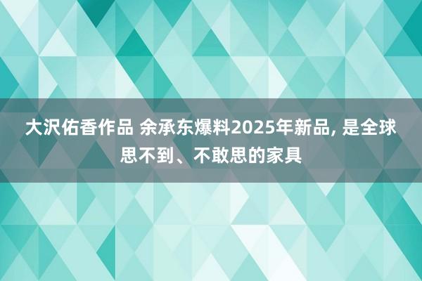 大沢佑香作品 余承东爆料2025年新品， 是全球思不到、不敢思的家具
