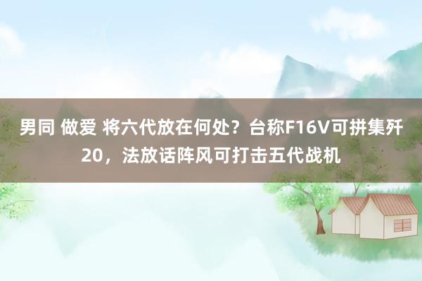 男同 做爱 将六代放在何处？台称F16V可拼集歼20，法放话阵风可打击五代战机
