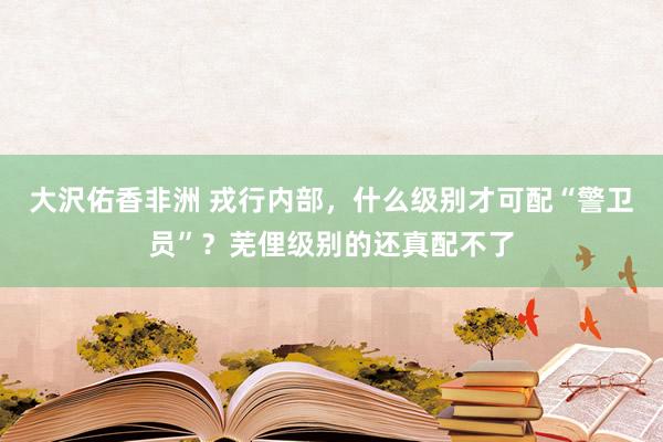 大沢佑香非洲 戎行内部，什么级别才可配“警卫员”？芜俚级别的还真配不了