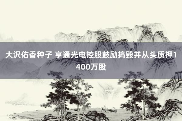 大沢佑香种子 亨通光电控股鼓励捣毁并从头质押1400万股