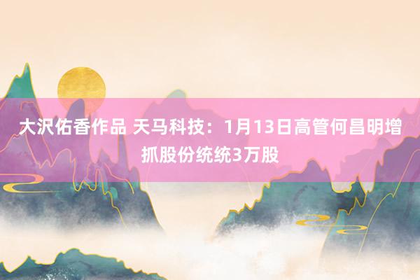 大沢佑香作品 天马科技：1月13日高管何昌明增抓股份统统3万股