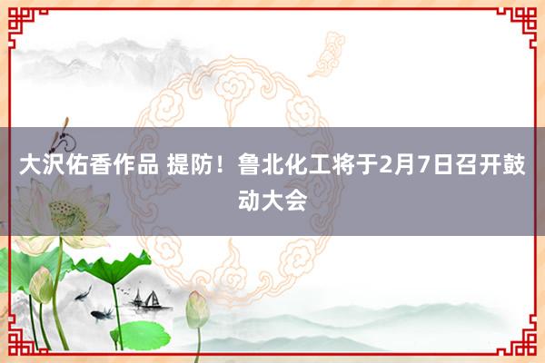 大沢佑香作品 提防！鲁北化工将于2月7日召开鼓动大会