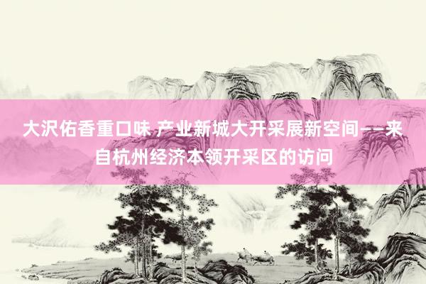 大沢佑香重口味 产业新城大开采展新空间——来自杭州经济本领开采区的访问