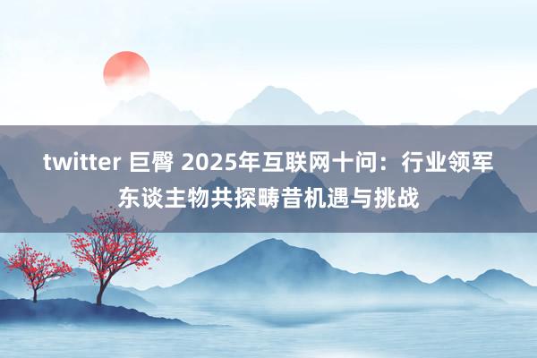 twitter 巨臀 2025年互联网十问：行业领军东谈主物共探畴昔机遇与挑战