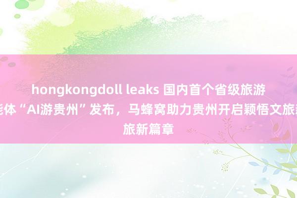 hongkongdoll leaks 国内首个省级旅游AI智能体“AI游贵州”发布，马蜂窝助力贵州开启颖悟文旅新篇章