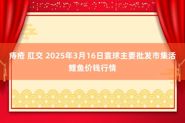 痔疮 肛交 2025年3月16日寰球主要批发市集活鲤鱼价钱行情