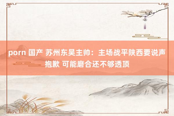 porn 国产 苏州东吴主帅：主场战平陕西要说声抱歉 可能磨合还不够透顶