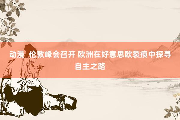动漫  伦敦峰会召开 欧洲在好意思欧裂痕中探寻自主之路