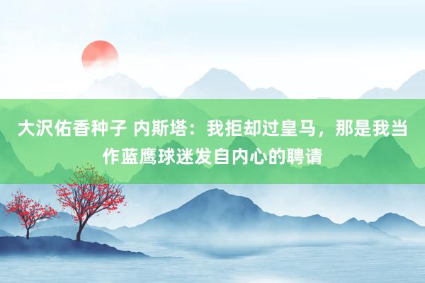 大沢佑香种子 内斯塔：我拒却过皇马，那是我当作蓝鹰球迷发自内心的聘请