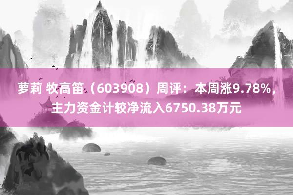 萝莉 牧高笛（603908）周评：本周涨9.78%，主力资金计较净流入6750.38万元