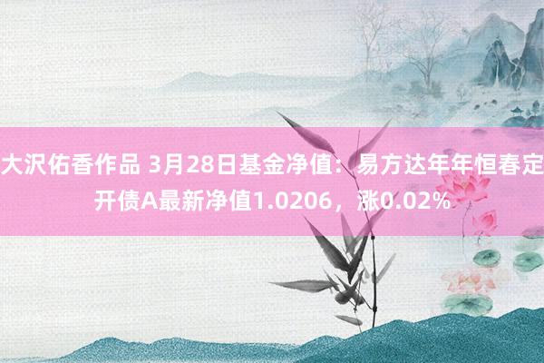 大沢佑香作品 3月28日基金净值：易方达年年恒春定开债A最新净值1.0206，涨0.02%