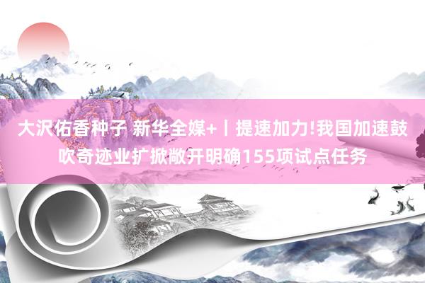 大沢佑香种子 新华全媒+丨提速加力!我国加速鼓吹奇迹业扩掀敞开明确155项试点任务