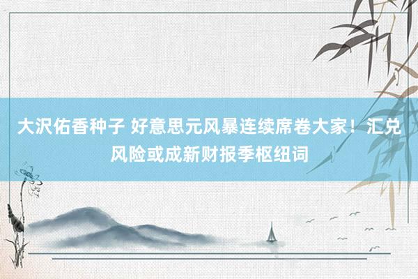 大沢佑香种子 好意思元风暴连续席卷大家！汇兑风险或成新财报季枢纽词