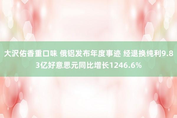 大沢佑香重口味 俄铝发布年度事迹 经退换纯利9.83亿好意思元同比增长1246.6%