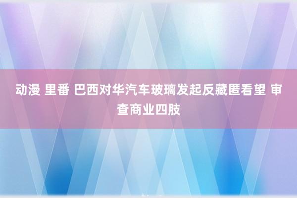 动漫 里番 巴西对华汽车玻璃发起反藏匿看望 审查商业四肢